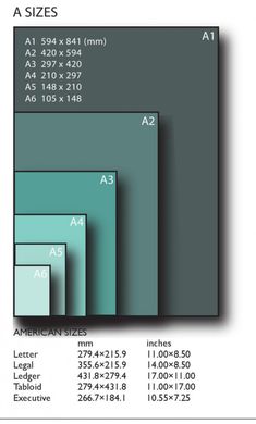 the size chart for different sizes and colors