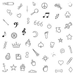 the various symbols are drawn in black and white