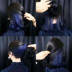 Underneath Blue Hair, Hair Color Underneath Blue, 2022 Hair Color, Under Hair Color, Short Hair Blue