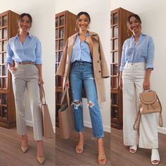 Blue Button Up Shirt Outfit, Light Blue Shirts Women, Light Blue Shirt Outfit, Blue Shirt Outfit, Life With Jazz, Button Up Shirt Outfit, Smart Casual Office, Blue Shirt Women, Blue Button Up Shirt