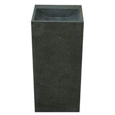 a black square trash can on a white background