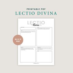 the printable lecto divina is shown in front of a white background