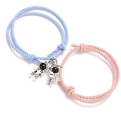 2 Pcs Astronaut Magnetic Bracelets For Couples From Cristal Jewelry Gifts For Mutual Attraction Matching Friendship Handmade Braided Rope Pink/Blue Fast Shipping!!! Reasonable Offers Always Welcome!!!! Mutual Attraction, Bracelets For Couples, Magnetic Bracelets, Jewelry Knowledge, Real Jewelry, Jewelry Picture, Braided Rope, Quilling Designs, Hand Strap