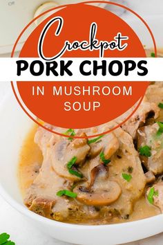 These Crockpot Pork Chops with Mushroom Soup are a game-changer for busy nights! Tender, flavorful pork chops simmered in a creamy mushroom sauce make an effortless and budget-friendly meal. Follow us for more simple, delicious recipes! Pork Chops In The Crock Pot Mushroom, Pork Chops With Mushroom Soup, Crock Pot Pork Chops, Powdered Ranch Dressing, Thick Cut Pork Chops, Simple Delicious Recipes, Crock Pot Pork, Mushroom Pork Chops, Pantry Recipes