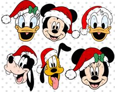 mickey mouse christmas hats with different expressions