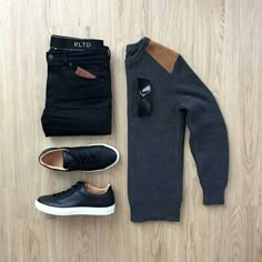 Black Sneakers Outfit, Mens Casual Dress Outfits, Outfit Grid, Men's Outfits, Stylish Mens Outfits, Mens Casual Dress, Denim Jacket Men