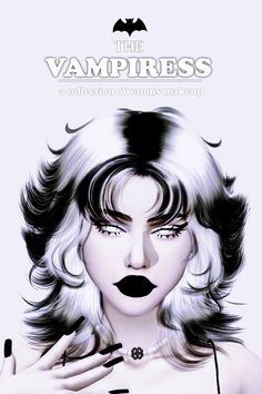 a woman with black and white hair is featured in the poster for the vampires