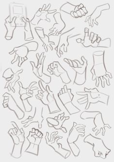 a drawing of many hands and fingers