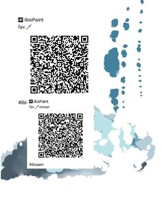 a blue and white map with two qr - code sections on it, one showing the location of an island