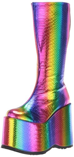 PRICES MAY VARY. Festival boot Rave boot Multicolor Synthetic Boots For Party, Multicolor Synthetic Boots For Fall, Multicolor Synthetic Party Boots, Party Platform Multicolor Boots, Multicolor Platform Boots For Parties, Multicolor High Heel Platform Boots For Party, Multicolor Round Toe Platform Boots For Party, Multicolor Platform Boots With Synthetic Material, Multicolor Synthetic Platform Boots