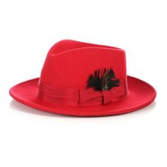 Men Fedora Hat-RED S - Church Suits For Less Red Fedora Hat, Designer Hats Men, Red Fedora, Tall Hat, Travel Hat, Designer Hats, American Indian Art, Special Occasion Outfits, Colorful Feathers