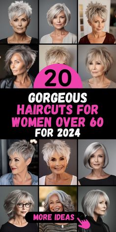 Experience the beauty of 2024's haircuts for women over 60, designed to enhance your grace and charm. Our carefully curated collection offers a wide array of haircut options, including short pixie cuts and medium-length styles. No matter your preference, our selection caters to all women over 60. Embrace the new year with a renewed sense of style and sophistication, courtesy of the top haircuts of 2024. Short Hair For 60 Year Old Women, Short Sassy Hair Older Women, Short Hairstyle Women Fine Hair Over 60, Short Hairstyles For Women Over 60 Easy, Short Cuts For Women, Hair Styles For Women Over 70 Grey, Short Haircut Ideas Layers, 60 Hairstyles, Hair For Women Over 60 Aging Gracefully