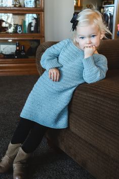 Children's Crochet Sweater Dress Pattern - Delaney Dress Crochet Sweater Dress Pattern, Sweater Dress Crochet, Toddler Sweater Dress, Crochet Jackets, Crochet Toddler Dress, Kids Sweater Pattern