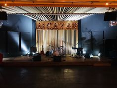 the stage is set up for a concert