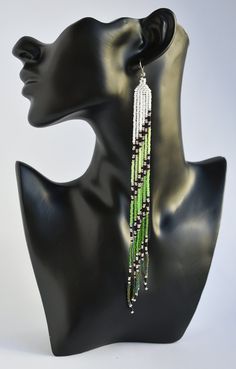 This is a long beaded earrings to the shoulders. Such earrings are a vivid addition to the dress or summer blouse. Long earrings are becoming more popular and fashionable. It is also a great gift for someone close or for yourself. The earrings are packed in gift wrap, so they are ready for a gift. The earrings are made of Czech beads and Japanese toho. The length of the earrings is 19.5 cm or 7.7 inches.(without taking into account the hook) Width of 1.2 cm or 0.5 inches. If you want a different Long Beaded Earrings, Extra Long Earrings, Shoulder Duster Earrings, Duster Earrings, Ombre Earrings, Beaded Earrings Native, Weekend Crafts, Beaded Earrings Tutorials, First Mothers Day Gifts