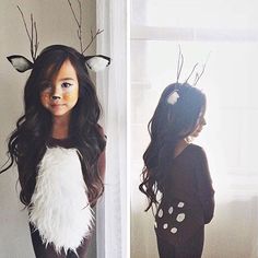 Such a cute costume! Bambi Costume, Halloweenský Makeup, Deer Costume, Last Halloween, Diy Halloween Costumes For Kids, Holloween Costume, Fantasias Halloween, Cute Halloween Costumes, Facepaint