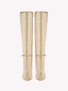 Boots for Women RANIA BOOT | Gianvito Rossi Elegant Glitter Boots With Pointed Toe, Formal Gold Embellished Boots, Elegant Gold Embellished Boots, Luxury Party Boots, Pink Nike Shoes, Shoe Inspo, Pink Nikes, Boots For Women, Fashion Accessories Jewelry