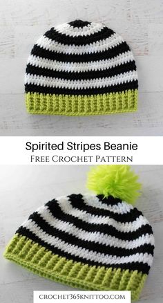 Feeling spooky? This striped beanie is just what you need! #crochet #crochet365knittoo #crochetbeanie #halloweencrochet Crochet Hook Sizes Chart, Crochet Pumpkin Hat, Crochet Conversion Chart, Quick Projects, Preemie Hats, Striped Beanie, Crochet Abbreviations, Crochet Beanie Pattern, Crochet Cap