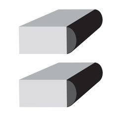 two black and white rectangular objects on a white background, one is rectangleed to the side