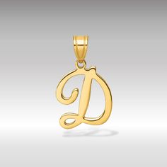 Add a splash of personality to your jewelry collection with our exquisite 14K Gold Large Letter "D" Script Initial Pendant! Crafted with meticulous attention to detail, this pendant features a bold script "D" design that exudes charm and sophistication. Made from fine 14K gold, it boasts a luxurious shine that enhances any ensemble. Whether you wear it solo for a statement look or layer it with other pieces for a personalized touch, our pendant is sure to become a favorite in your collection. An Script Initial, D Design, Script Lettering, Personalized Pendant, Letter D, Chains Necklaces, Gold Initial, Large Letters, Letter Pendants