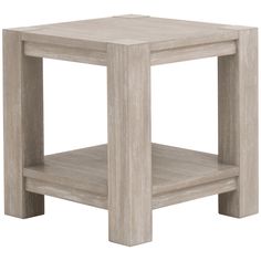 an end table with two shelves on each side