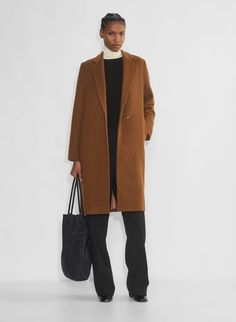 THE STEDMAN COAT | Aritzia Stedman Coat, Winter Layers, Wind Protection, Perfect Coat, Causal Outfits, Single Breasted Coat, Winter Layering, Camel Coat, Taupe Color