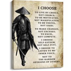 PRICES MAY VARY. Art Measures - 10.6x13.7 inches Samurai Canvas Wall Art - Armored samurai picture distinctively printed on high quality canvas, stretched with solid wood frame. Wrapped edges complete the look. Comes ready for wall mount; no additional hanging hardware required. Motivational Wall Decor - perfect idea for home interior walls decor such as bedroom, living room, dining room, office, classroom, library, gymnasium, even desk. Great gift choice for your families and friends. Creoate I Design Japonais, Artwork Gifts, Home Office Bedroom, Warrior Quotes, Japan Design, Canvas Wall Decor, Office Bedroom, Japanese Design, Motivational Posters