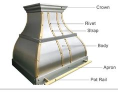 the parts of a stove hood are labeled in this diagram, which shows what it is made of