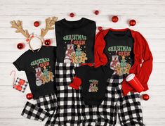 "These retro family Christmas pajama shirts are sure to be a hit this Christmas morning! This listing is for one (1) adult unisex t-shirt OR one (1) adult unisex long sleeve crewneck OR one (1) youth t-shirt OR one (1) toddler t-shirt OR one (1) baby short sleeve bodysuit. To order multiple sizes, add them to your cart one at a time. Save by bundling! We offer these great discounts on bulk orders: - 25% on 5+ items (use code BUNDLE5) - 30% on 10+ items (use code BUNDLE10) - 35% on 20+ items (use Pjs Family, Country Christmas Shirts, Matching Family Pjs, Christmas Pjs Family, Trendy Family, Funny Pajamas, Family Pjs, Matching Family Christmas Pajamas, Matching Christmas Shirts