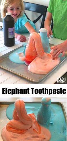 Elephant Toothpaste Experiment, Vetenskapliga Experiment, Science Experiments Kids Preschool, Elephant Toothpaste, Science For Toddlers, Science Week, Science Camp, Preschool Science Activities, Summer Science