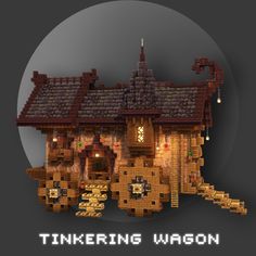 an image of a house made out of lego bricks with the words tinkering wagon on it