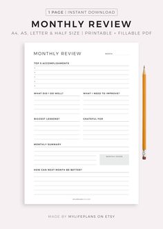 the printable planner is ready to be filled with notes and reminders for each month