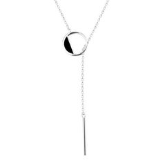 Black Tassel Sweater Chain Elevate your fashion game with our exquisite silver-colored black women's round necklace tassel sweater chain. This accessory is the perfect addition to your jewelry collection and makes for a thoughtful and stylish gift. Crafted with precision, this sweater chain features a beautiful round pendant in classic black, adding a touch of sophistication to any outfit. The tassel detail adds a trendy and playful element, making it a versatile accessory for both casual and fo Chic Silver Round Chain Necklace, Metal Tassel Necklace With Adjustable Chain As Gift, Elegant Circular Metal Chain Necklace, Elegant Round Metal Lariat Necklace, Chic Silver Round Necklace, Adjustable Elegant Lariat Necklace With Round Pendant, Elegant Adjustable Lariat Necklace With Round Pendant, Chic Adjustable Tassel Necklace As A Gift, Trendy Circle Metal Necklace