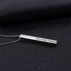 Engraved Box Bar Necklace a high quality custom name necklace for you and your family members. As you see from our product images this necklace has a prestigious quality finish. We use high tech laser beams to engrave the name of your choice. This name necklace is a fantastic gift for your family members to remind your love throughout the day. A gift to a marine soldier 🎖️ It is their commitments and sacrifices that keep the world safe from evil. It is because of them we all live our lives with Marine Soldier, Custom Bar Necklace, Engraved Bar Necklace, Engraved Box, Thick Chain Necklace, Vertical Bar Necklace, Bar Necklace Personalized, Bar Pendant Necklace, Unisex Necklace