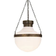 a light fixture hanging from a chain