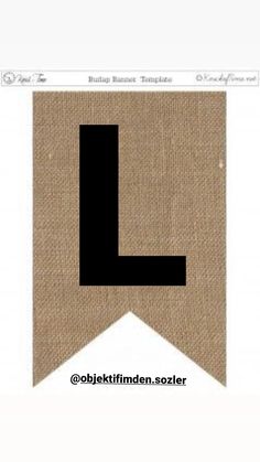 an image of the letter l on burlap