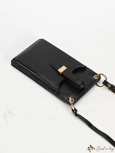 BirdinBag - Versatile Black Minimalist Phone Wallet with Zipper and Adjustable Strap Black Clutch Phone Bag For Daily Use, Black Clutch Mobile Phone Bag For Everyday Use, Black Clutch For Daily Use, Mobile Phone Bag, Black Clutch For Daily Use With Mobile Phone Bag, Black Clutch For Daily Use As Mobile Phone Bag, Versatile Black Clutch With Cell Phone Pocket, Versatile Black Clutch Phone Bag, Black Phone Bag With Cell Phone Pocket, Clutch, Black Wallet With Mobile Phone Bag For Daily Use