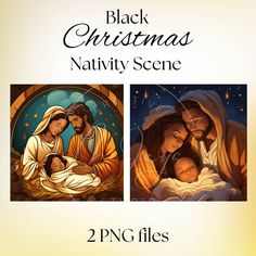 two christmas nativity scenes with the birth of jesus