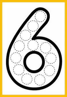 the number six coloring page for children