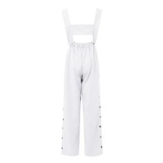 Season : Summer Pattern : Cargo Pants Type : JUMPSUITS Pant Length(cm) : full length Fabric content : 81% (inclusive) - 90% (inclusive) Release Date : Winter 2023 Thickness : STANDARD Waist Type : MID Age : MIDDLE AGE Length : Ankle-Length Pants Place Of Origin : China (mainland) Fabric Type : Broadcloth Item Type : JUMPSUITS Pattern Type : Solid Gender : WOMEN Style : Casual Model Number : 2017 Material : POLYESTER Decoration : Pockets Fit Type : LOOSE Brand Name : ISHOWTIENDA Womens Summer Sleeveless Twisted Knot Cotton Linen Strappy Pants Button Openings Loose Long Pants With Pockets Features: Material: 80% cotton, 20% linen Imported Adjustable closure Material: cotton fabric, very soft, comfortable, light and breathable, unique style will make you stunning in front of your friends Feat Straight Leg Pants With Snap Buttons For Spring, Summer Wide Leg Jumpsuit With Button Closure, Summer Pants With Button Closure, Summer Trousers With Button Closure, Wide Leg Bottoms With Suspenders For Summer, Summer Wide Leg Bottoms With Suspenders, Summer High-waisted Jumpsuits And Rompers With Pockets, Spring Pants With Snap Buttons, High Waist Cotton Bottoms With Suspenders