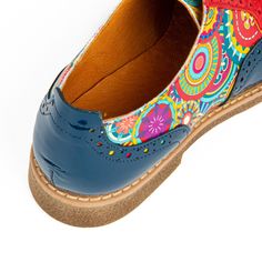 The Artist is our long-standing, traditional women's oxford shoe that never goes out of style. It comes in many assorted colors, textures, prints and accents. The Artist will never disappoint. It's a feminine take on a masculine brogue, that will leave you wanting to add new colors to your collection every season. And of course every Artist is handcrafted from the finest Italian leather, and always comes with our comfortable, long lasting rubber soles. The Artist Navy Multi has navy patent leath Womens Oxford Shoes, Women's Oxford Shoes, Spectator Shoes, Women Brogues, Brogues Style, Oxford Shoe, Oxford Sneakers, Leather Brogues, Brogue Shoes