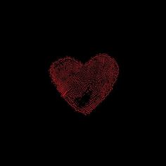 a fingerprint in the shape of a heart on a black background with red ink