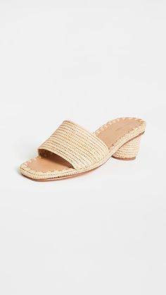 Carrie Forbes Bou Heeled Mules | SHOPBOP Forbes Women, Mary Jane Ballet Flats, Woven Raffia, Heel Caps, Floral Dresses, Rubber Heels, Soft Suede, Womens Heels, Sandal Espadrille