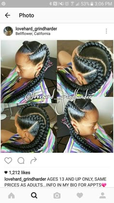 2 Feedin Braids, 2 Feed In Braids, Cornrows Natural Hair, Two Braid Hairstyles, 2 Braids, Ghana Braids, Feed In Braids Hairstyles, Feed In Braids, Goddess Braids Hairstyles