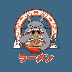 an anime character eating ramen from a bowl