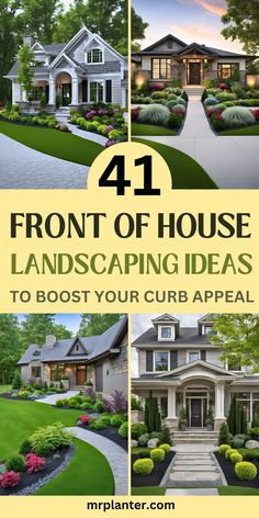 Collection of 41 lush and exotic Front of house Landscaping Ideas Landscape Ideas Low Maintenance, Yard Renovation, Lake Landscaping, Landscaping Around House, Front Of House Landscape Ideas, Front Yards Curb Appeal