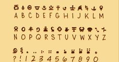 the font and numbers are made up of different shapes, sizes, and letters that appear to be handwritten