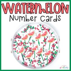 the watermelon number cards are made with beads