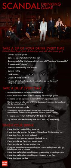 the poster for scandal drinking game