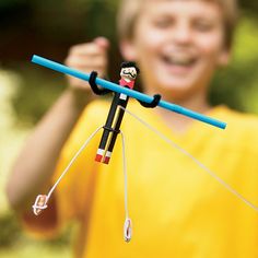 Balancing Acrobat Toy To Make Carnival Crafts, Pipe Cleaner Crafts, Kids Class, Clothes Pin Crafts, Crafts Kids, Camping Crafts, Fun Crafts For Kids, Wire Crafts